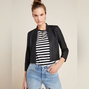 Lamarque Women's Black Leather Crop Jacket